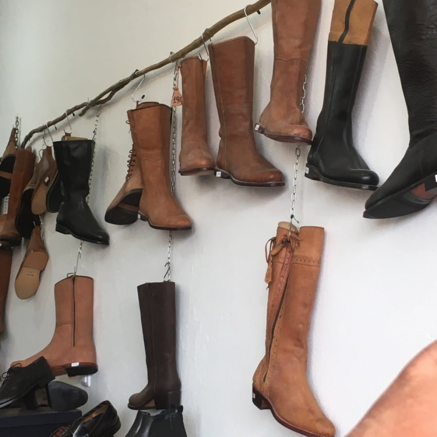 boots on wall