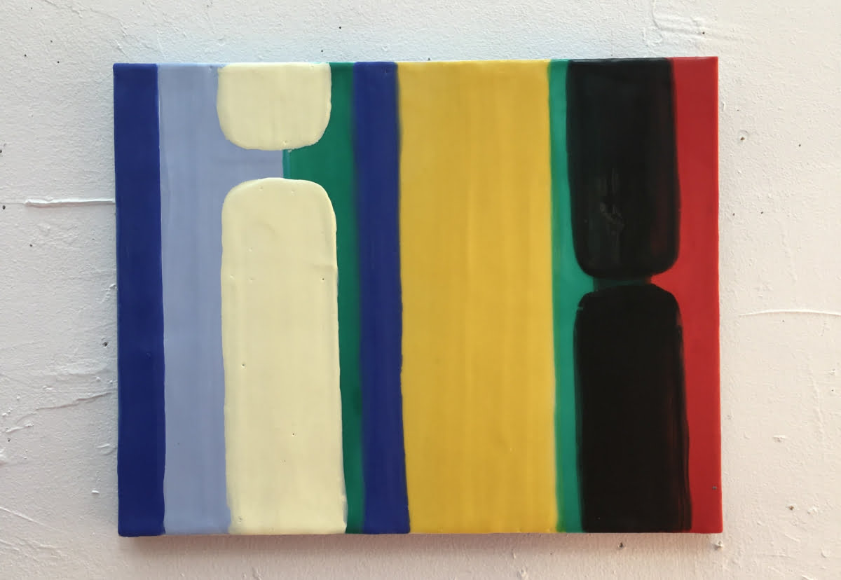 small stripe encaustic painting